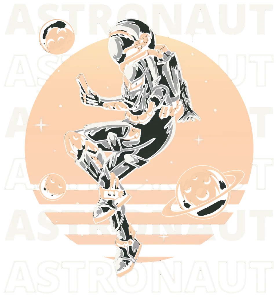 motif astronaute imprimé dans le dos