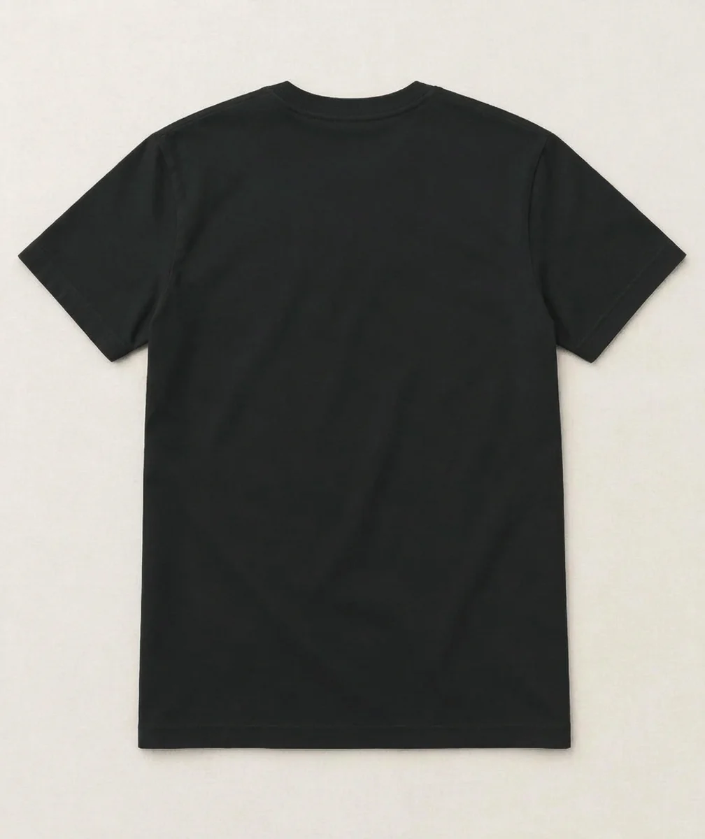 lune, t-shirt noir, dos